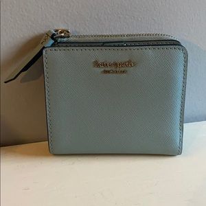 Kate Spade Baby Blue l-zip Bifold Wallet